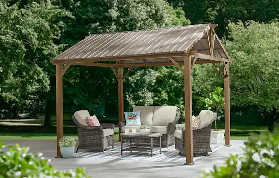 Providence Place 11 W X 10 D Brown Hard Top Gazebo service image