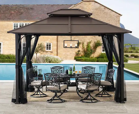Atasha 10 X 12 Brown Steel Gazebo service image