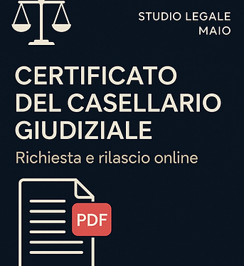 Certificato del casellario giudiziale rilasciato dalla Procura della Repubblica