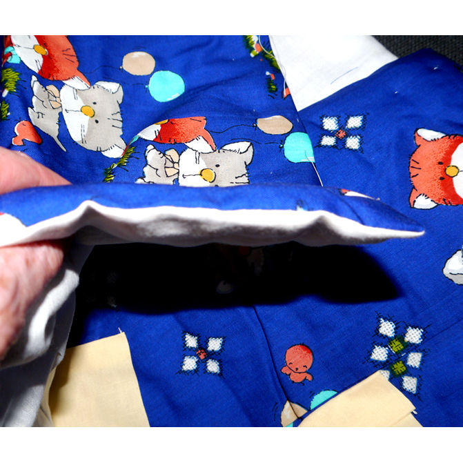 Thumbnail: Cats on Blue Kimono & Hifu Ensemble