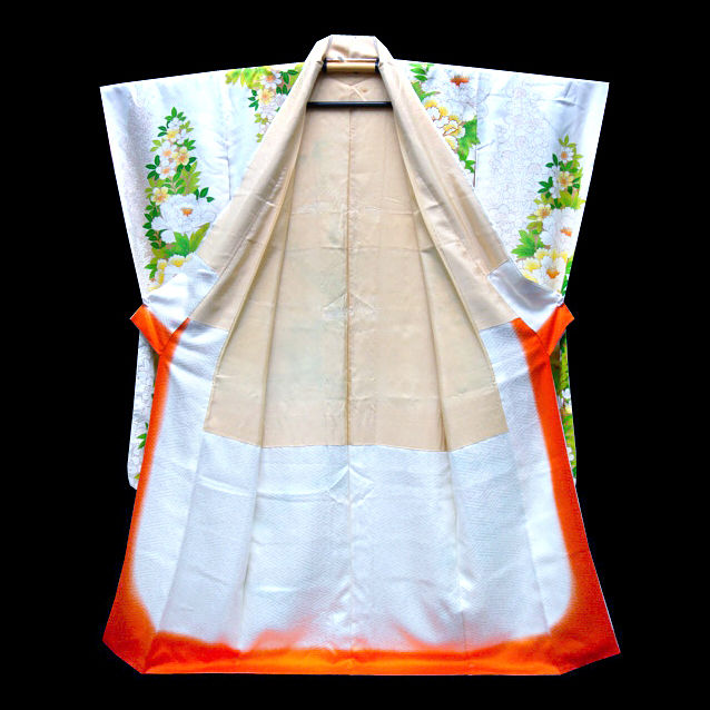 Thumbnail: Gold Green & White Furisode