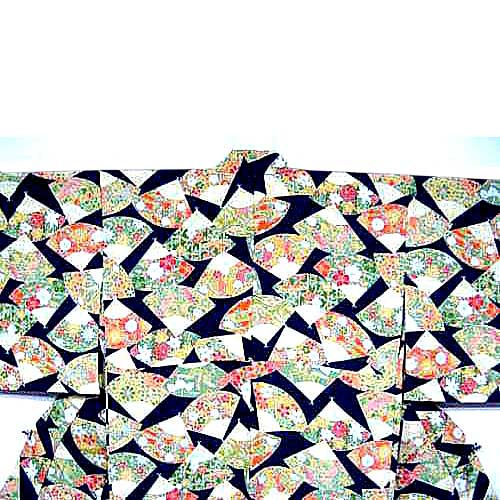 Thumbnail: Fans on Navy Kimono