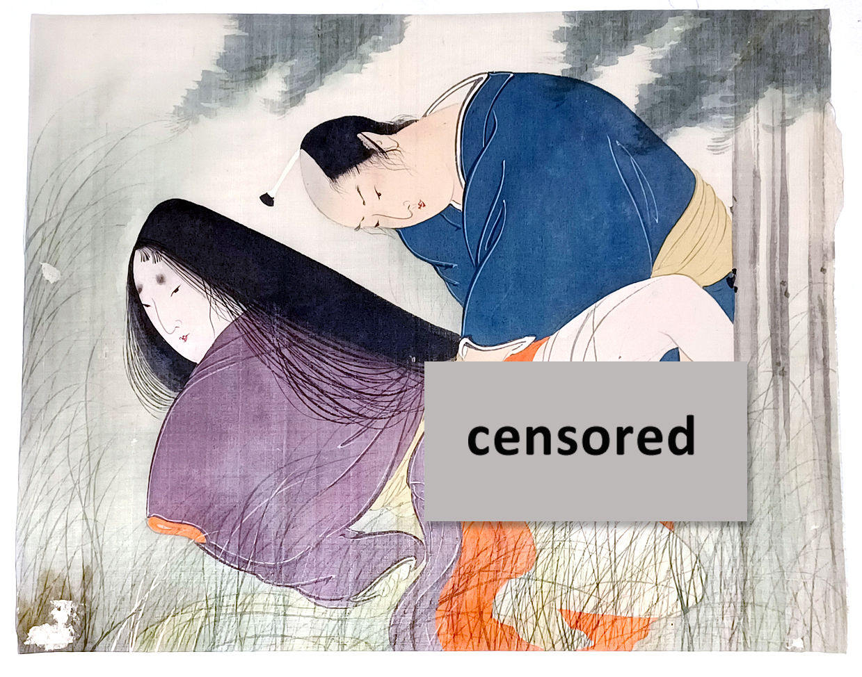 Shunga #1 - Erotic Art Painting on Silk