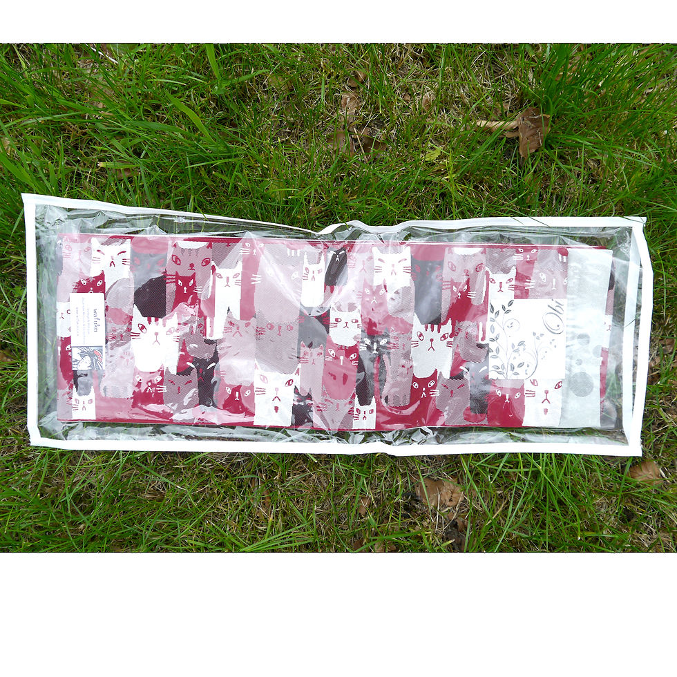 Thumbnail: Crowd of Cats Hanhaba Obi - Dark Red