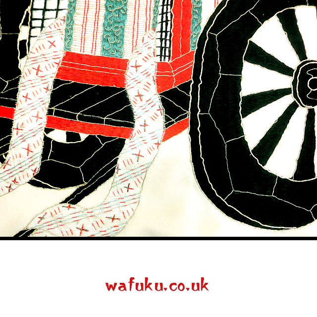 Thumbnail: Embroidered Silk Koto (Japanese Harp) cover detail 11