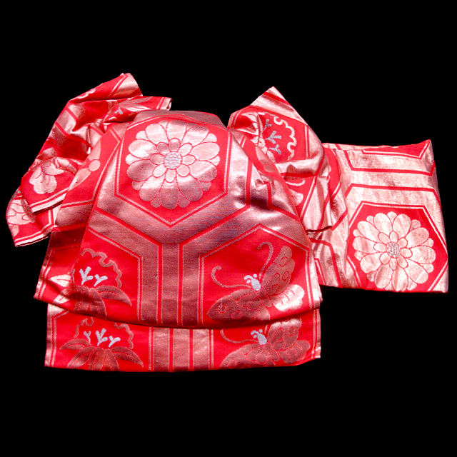 Thumbnail: Fukurasuzume Red Pre-Tied Obi