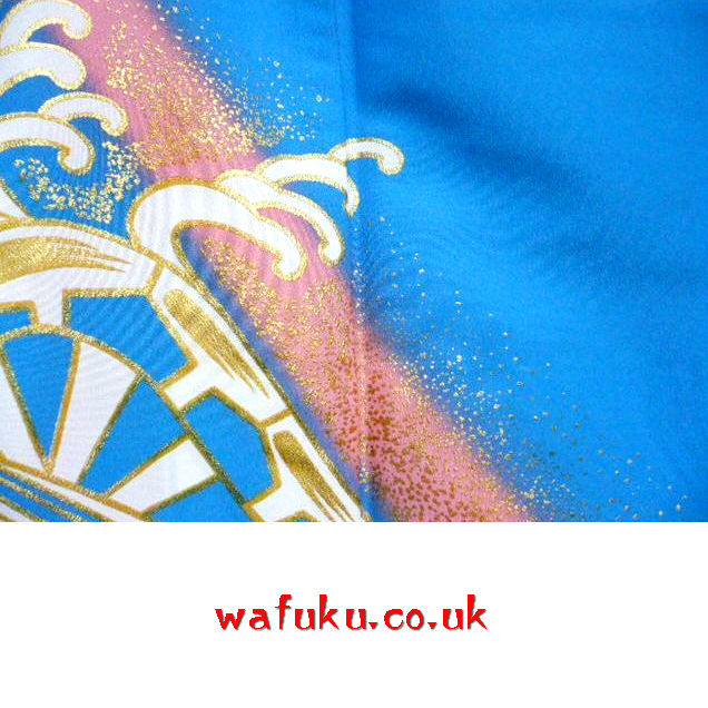 Thumbnail: Water & Good Fortune Wheels Japanese Kimono - Wafuku 10