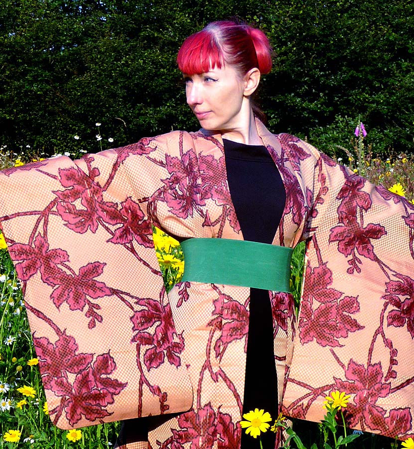 Thumbnail: Antique Extra Long Haori Kimono Jacket wafuku.co.uk - 10