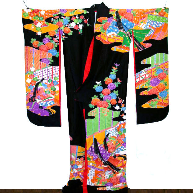 Thumbnail: Heian Hime Hikizuri Japanese Kimono 5