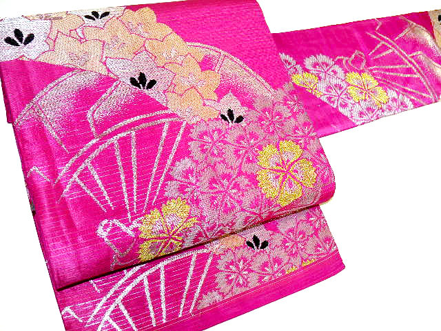 Thumbnail: Antique Ro Weave Magenta Nagoya Obi