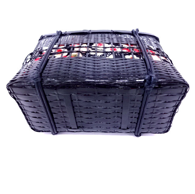 Thumbnail: Takekago Kinchaku Bag - Blossom on Black