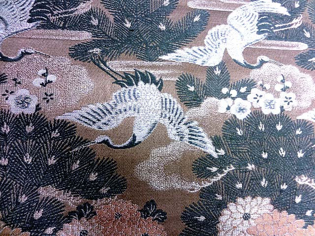 Thumbnail: Cranes, Pines & Chrysanthemums Maru Obi