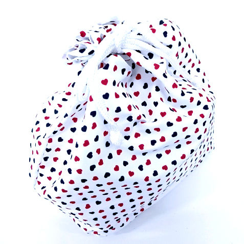 Thumbnail: Takekago Kinchaku Bag - Hearts - B