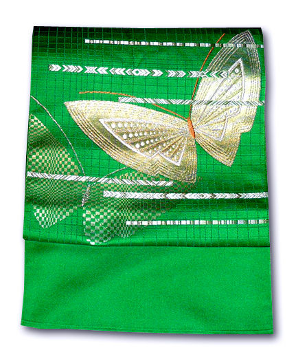 Thumbnail: Golden Butterflies on Green Nagoya Obi