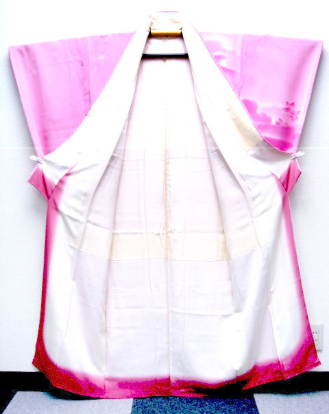 Thumbnail: Pink Clouds & Flowers Kimono - Wafuku 8