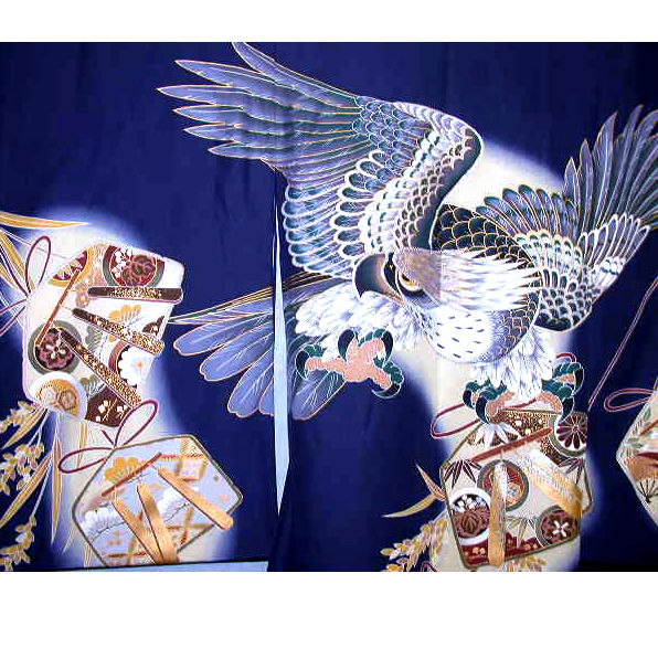 Thumbnail: Indigo Hawk Silk Boy's Kimono