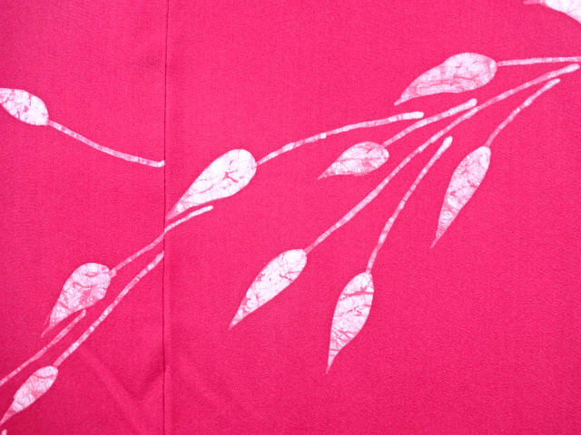 Thumbnail: Batik Deep Pink Silk Haori Kimono Jacket on wafuku.co.uk - 6