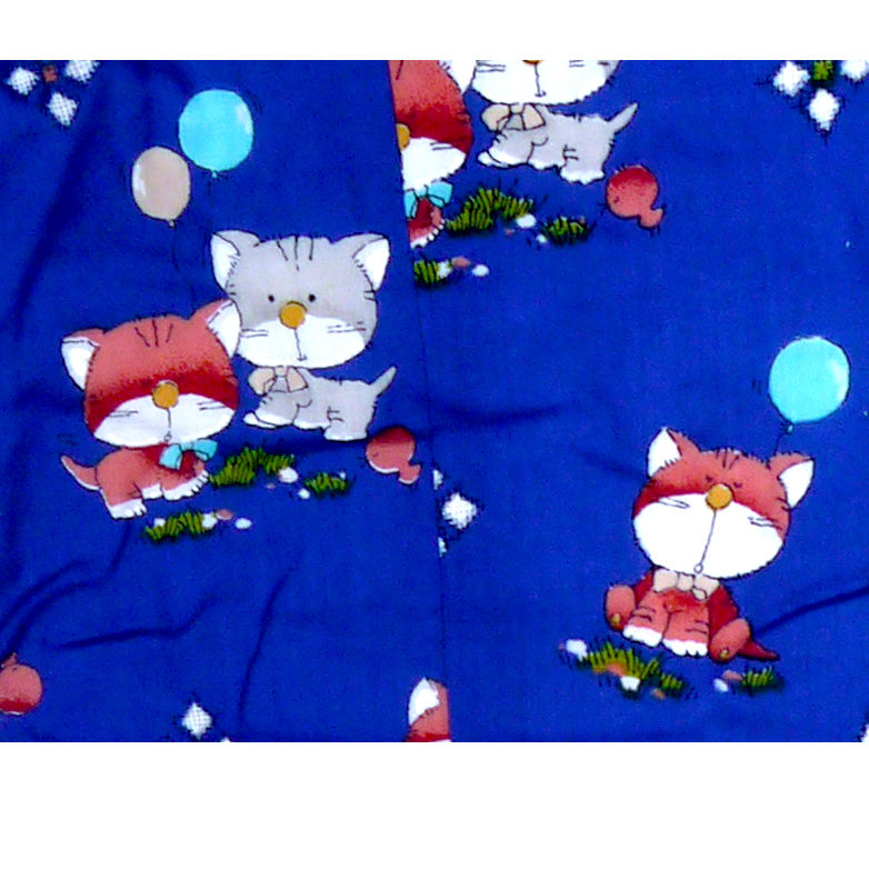Thumbnail: Cats on Blue Kimono & Hifu Ensemble