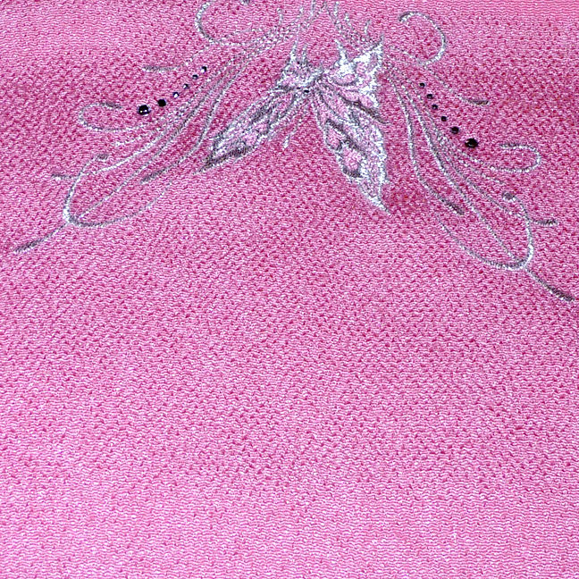 Thumbnail: Butterfly Embroidered Peachy Pink Obiage
