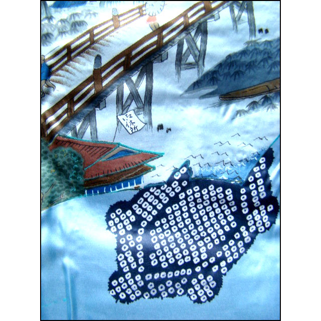Thumbnail: Blue Tsumugi Silk Ensemble