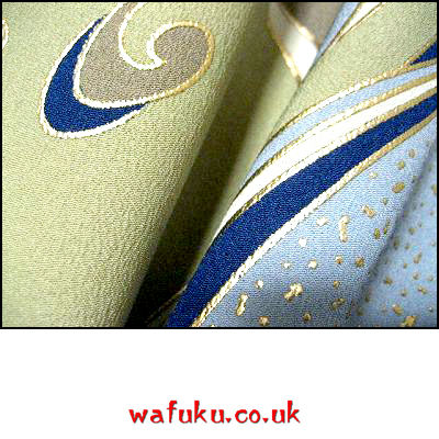 Thumbnail: Swirling Water with Gold - Kimono - Wafuku 5