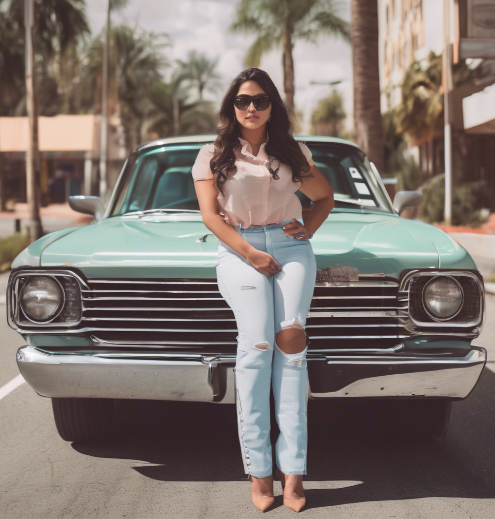 Auto Insurance Consultation Image of a female and classic car