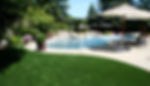 beautiful poolside artificial turf lawn