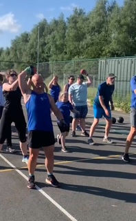 Tara at GB1fitness outdoor fitness class in Milton Keynes