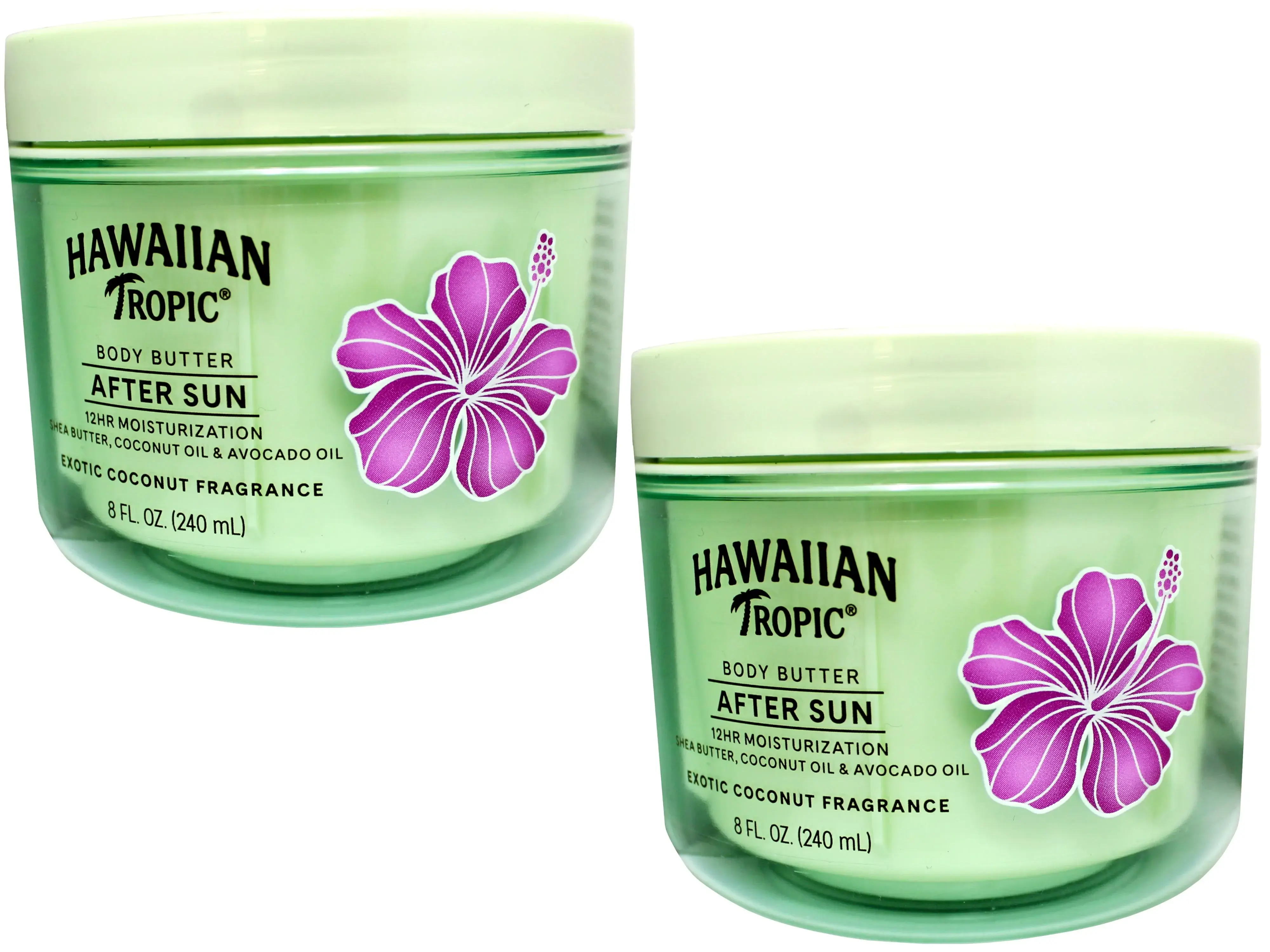 2 Pack - Hawaiian Tropic After Sun Body Butter with Coconut Oil, 12HR Moisturiza
