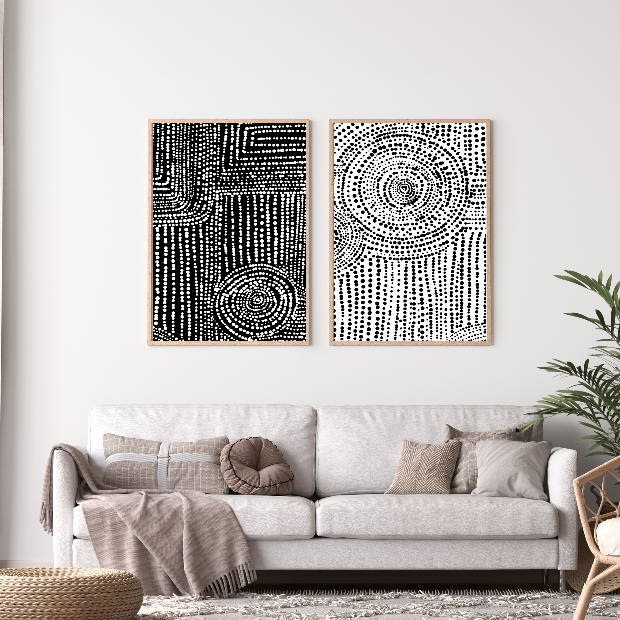 Siyah Beyaz - Noktaların Dansı - İkili Tablo Seti