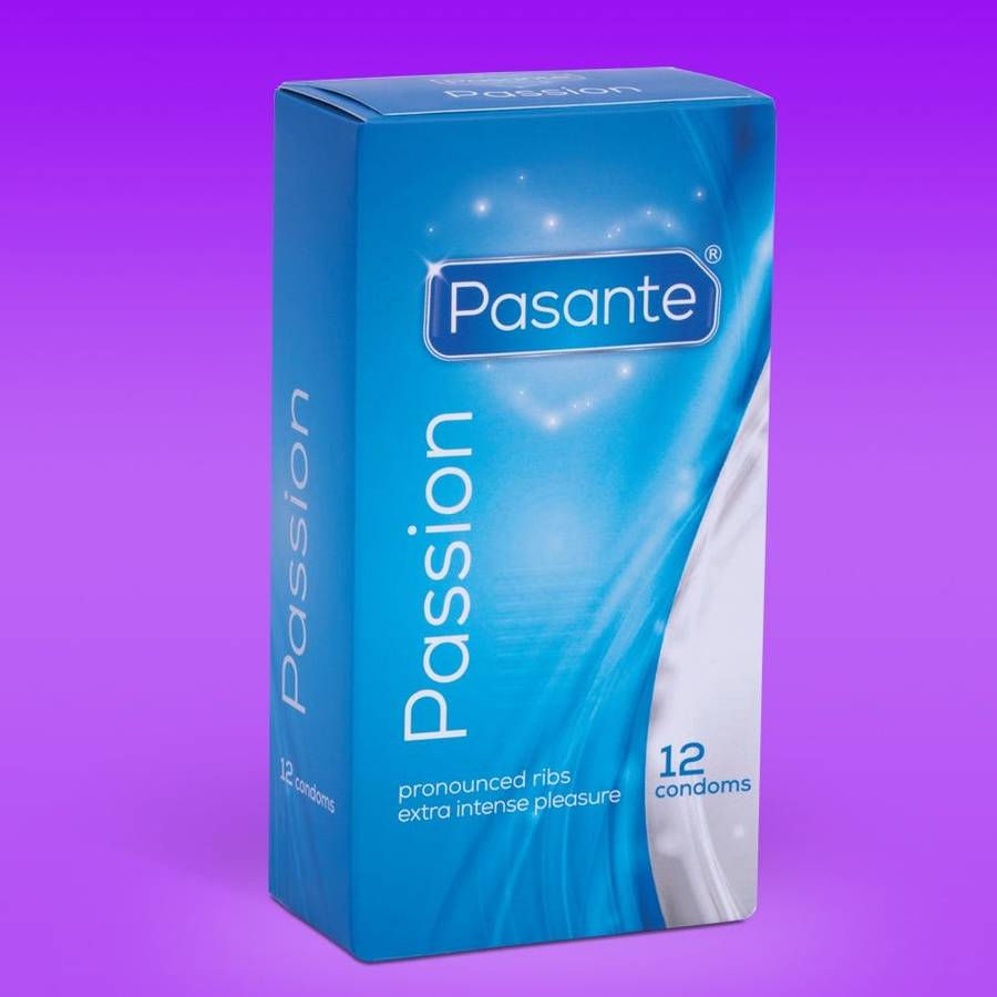 תמונה ממוזערת: Pasante Passion: Ribbed • פזנט פאשן: קונדומים מחוספסים - 52 מ"מ - 12 קונדומים