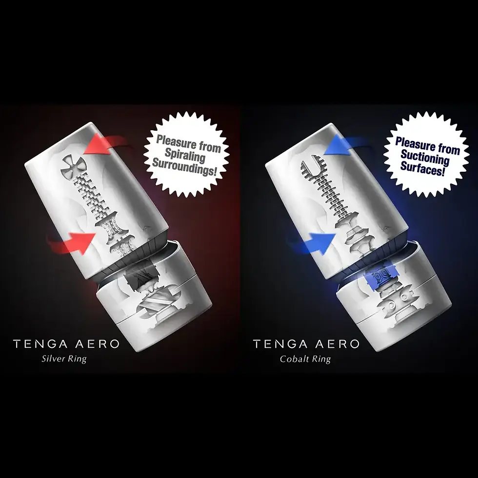 תמונה ממוזערת: Tenga Aero Ring • טנגה אארו סילבר/קובלט רינג: מאונן עם חוגת הידוק ויניקה