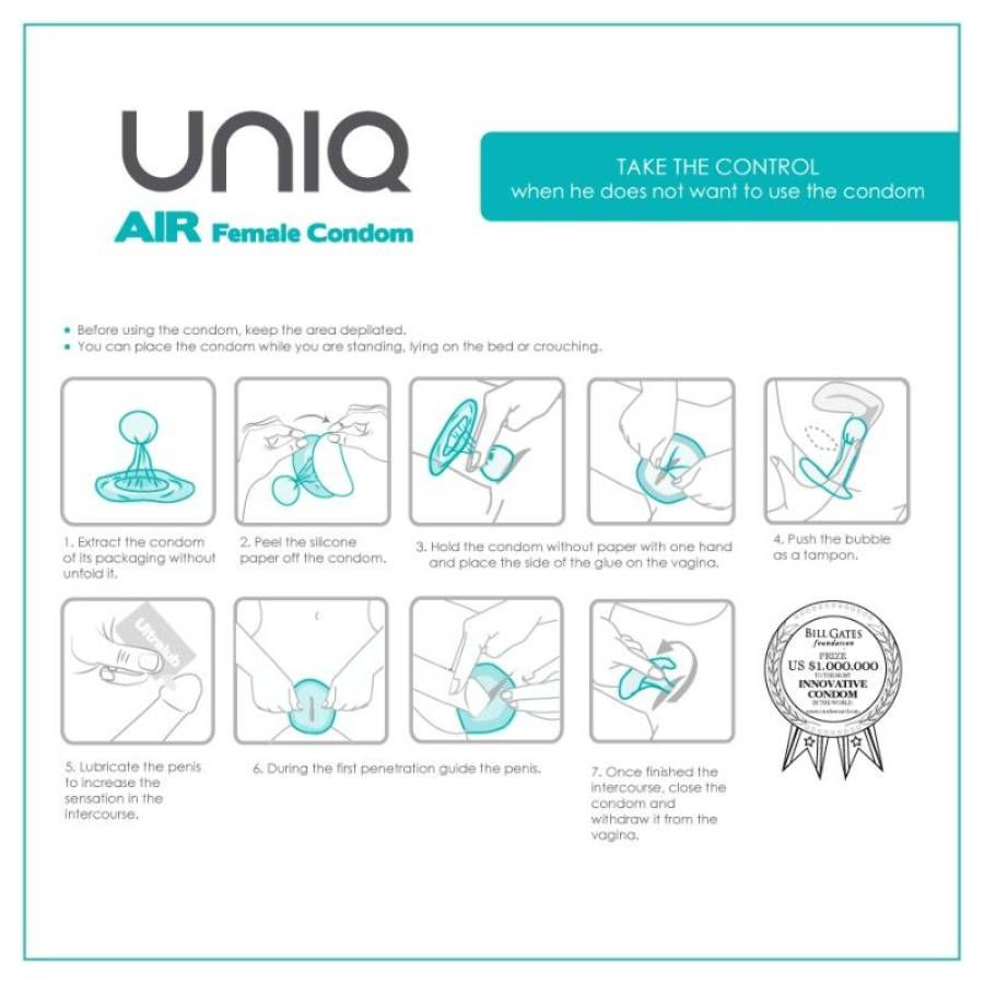 תמונה ממוזערת: Uniq Air Female • יוניק אייר ללא לטקס - 3 קונדומים - קונדום וגינלי ללא מוליך