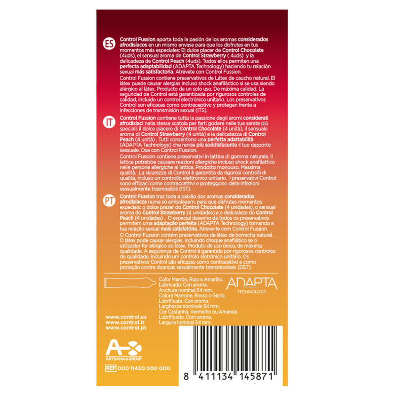 תמונה ממוזערת: Control Fusion Condoms • קונטרול פיוז'ן: בשלושה טעמים - 54 מ"מ - 12 קונדומים