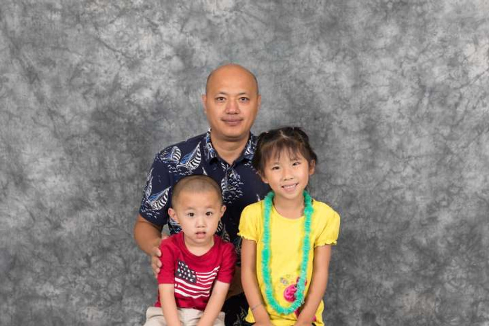 Kevin and his kids, 2018.