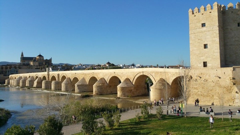 Roman bridge in Cordoba, Spain.