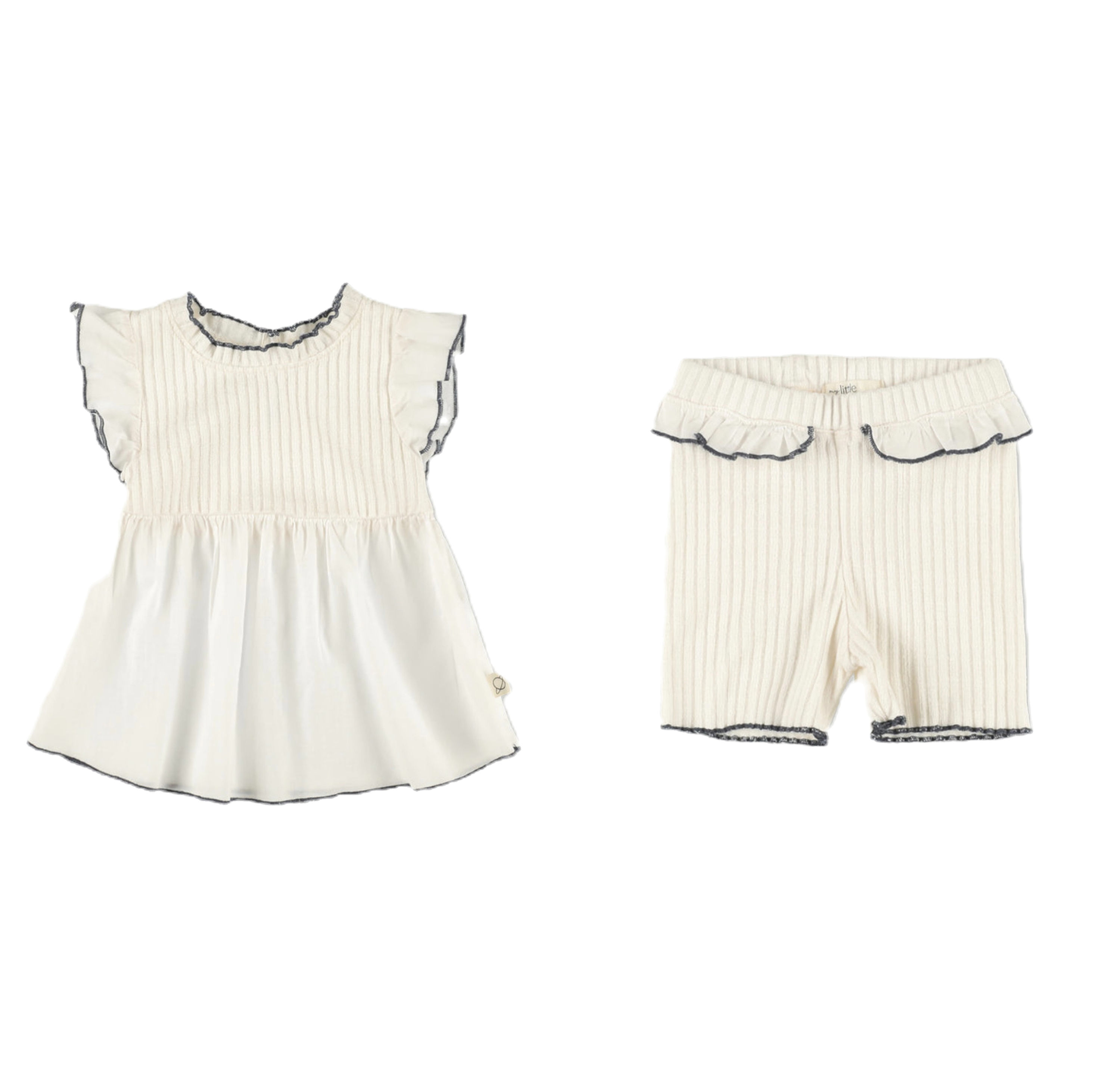 Organic Rib Flutter Baby T-Shirt & Shorts