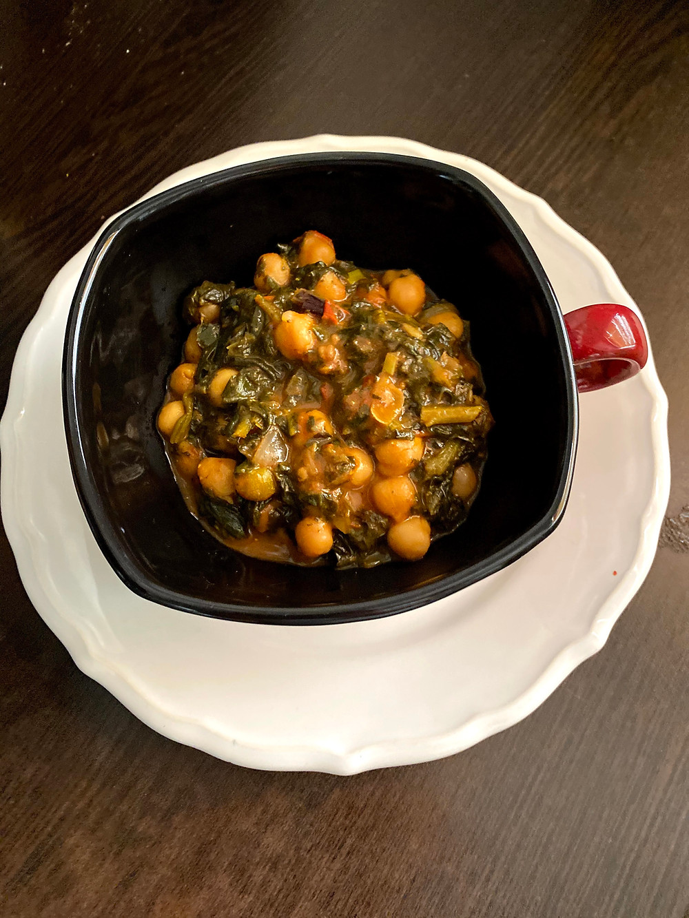 Chickpeak spinach with indian spices