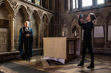 The Dean of Worcester Cathedral's portrait photoshoot