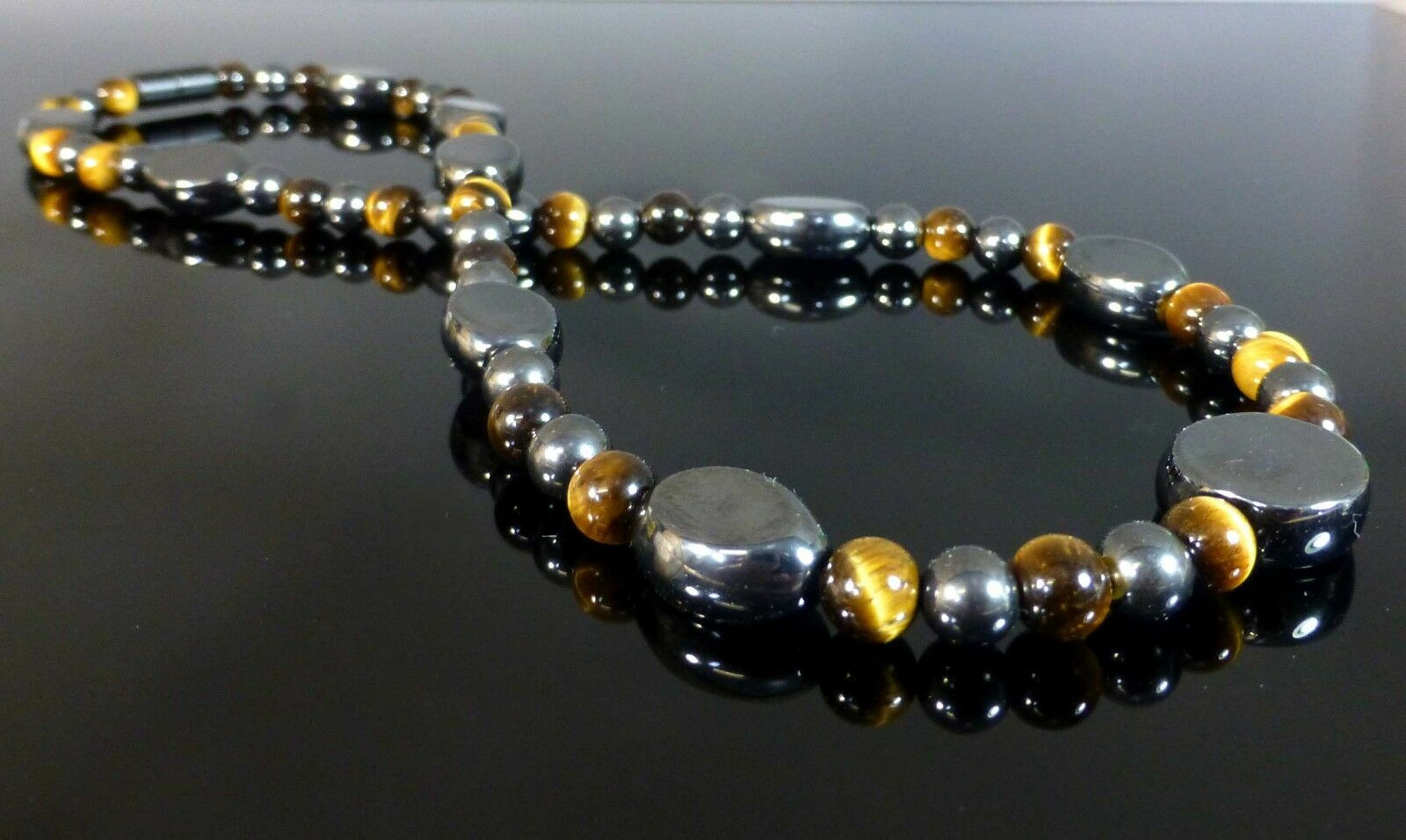 Mens Chunky Magnetic Hematite Necklace High Strength Magnet Healing