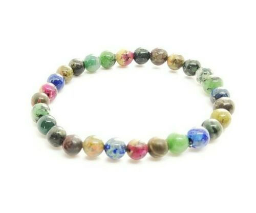 Thumbnail: Rainforest Bracelet Gaia Chrysocolla Ruby Unakite Therapeutic Gemstone