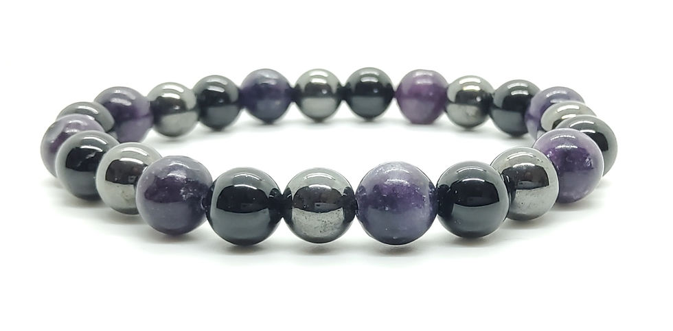 Thumbnail: Depression, Crystal Hematite Bracelet, Anxiety, Stress, Calmness,  Tourmalin