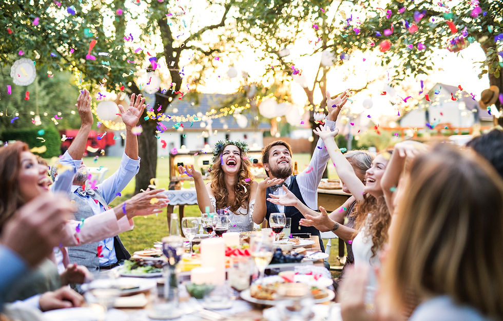 Outdoor wedding celebration