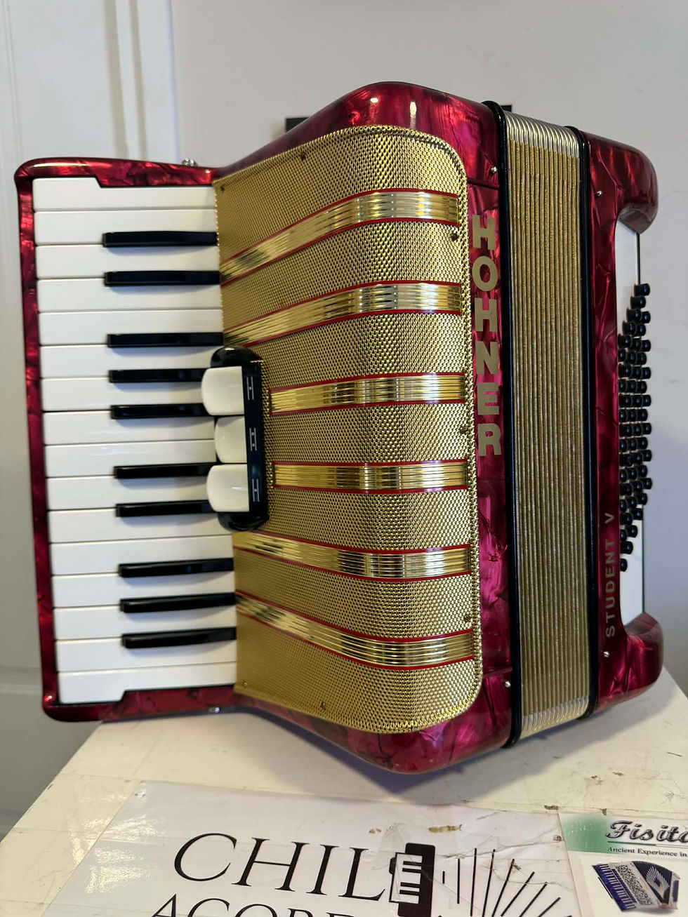 Miniatura: 🇩🇪Acordeón alemán Hohner Student V, 48 bajos.