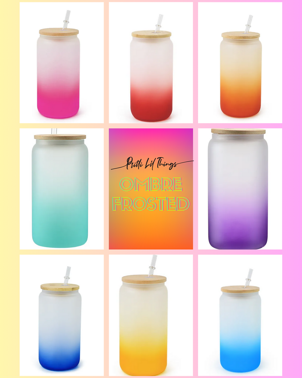 Ombre Glass Cans