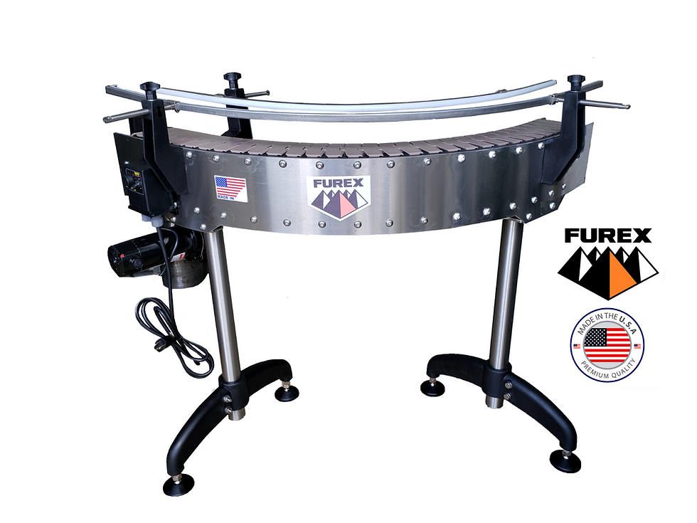 Thumbnail: Stainless Steel Degree L-Shape Curved Conveyor with Plastic Belt