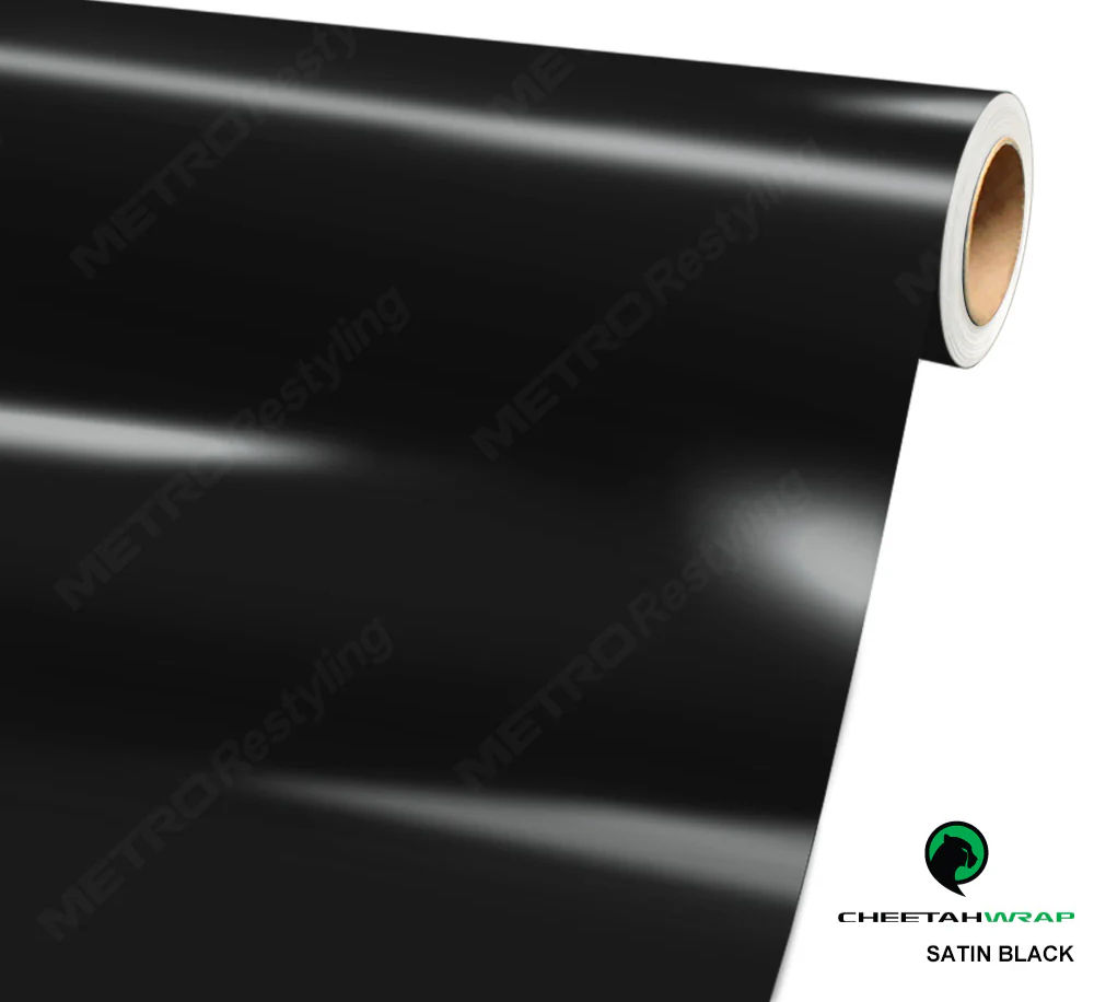Cheetah Wrap Satin Black Vinyl Wrap