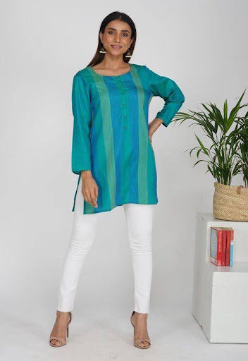 Emerald Tagai Silk Tunic