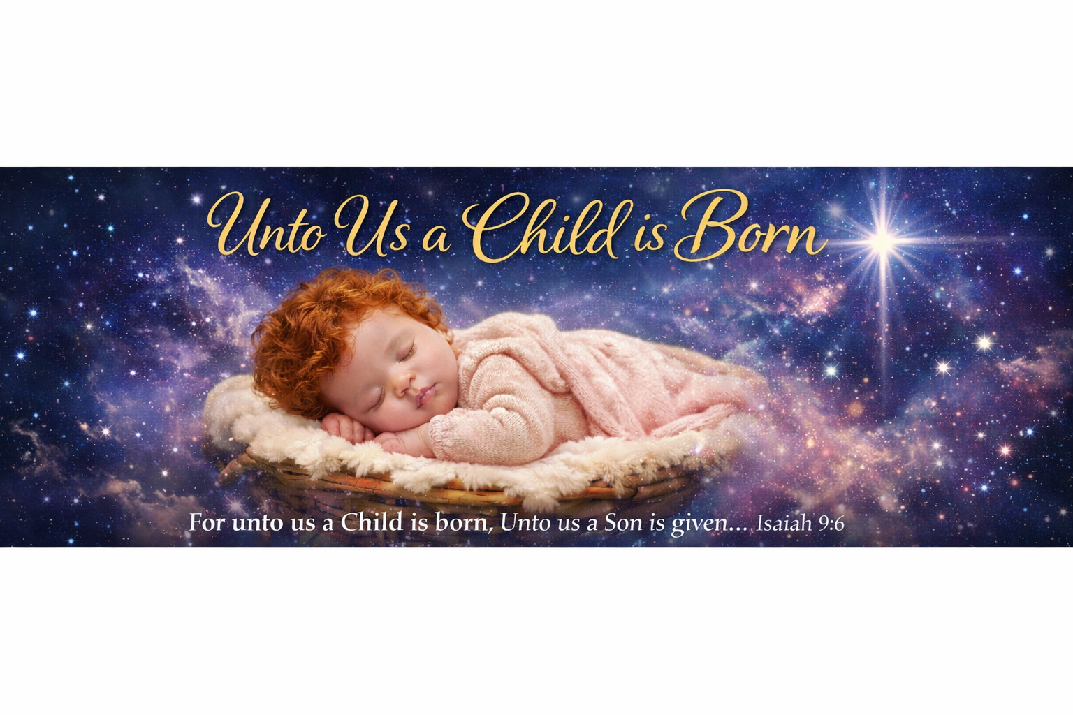 Unto Us a Child is Born Baby Shower Banner