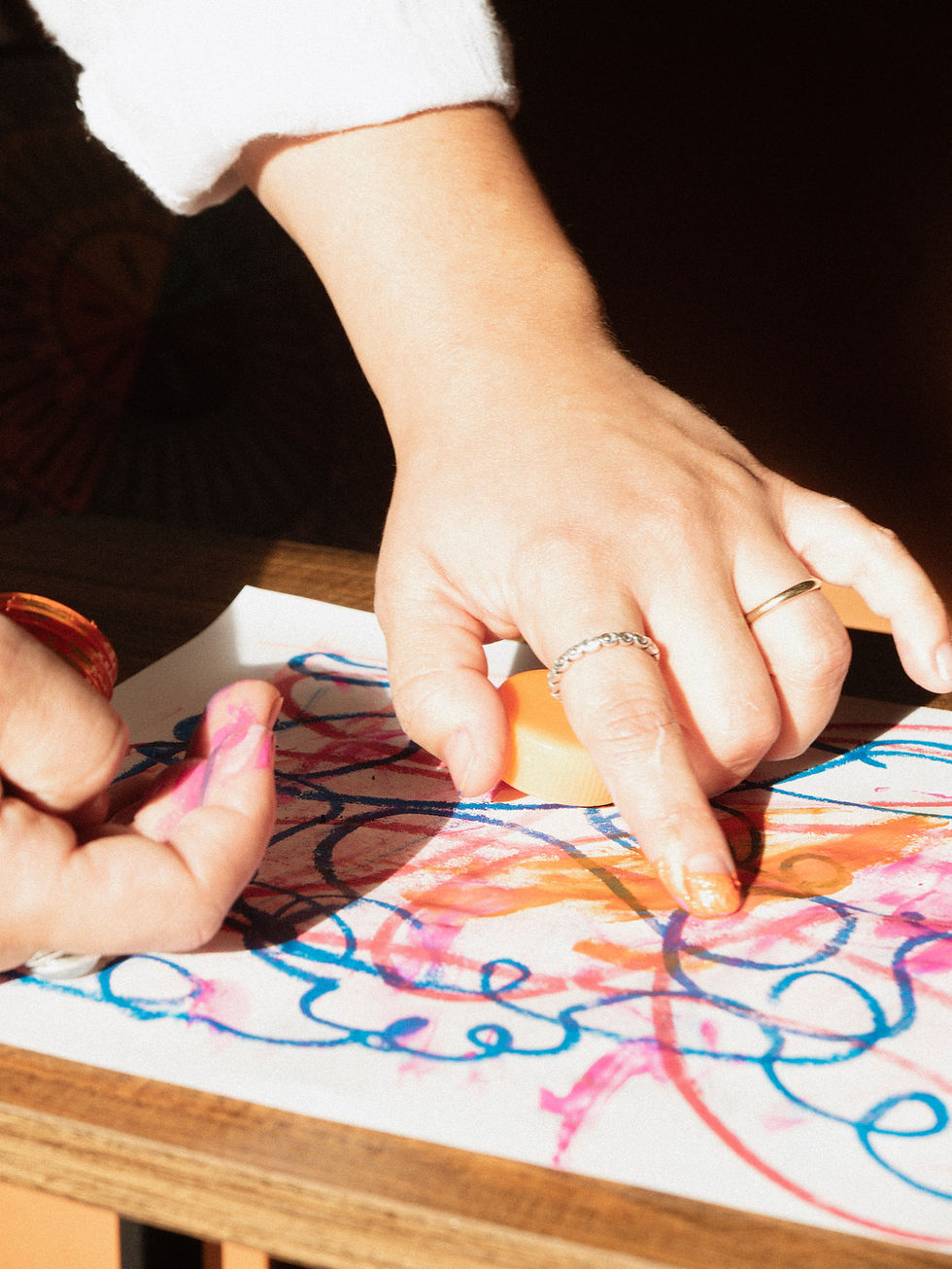 An example of art therapy, simple, expressive and somatic.